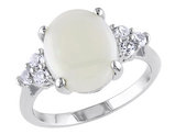 Opal and Created White Sapphire 2.85 Carat (ctw) Ring in Sterling Silver